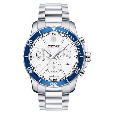 Movado 42MM Series 800 White & Blue Men's Watch