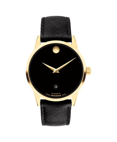 Movado Museum Classic Black Leather Watch
