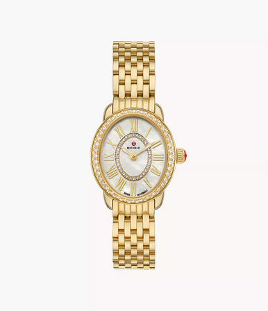 Serein Oval Diamond 18K Gold-Plated Watch