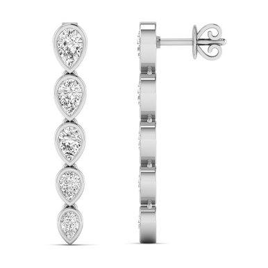 14k Gold Pear Lab Grown Diamond Drop Earrings