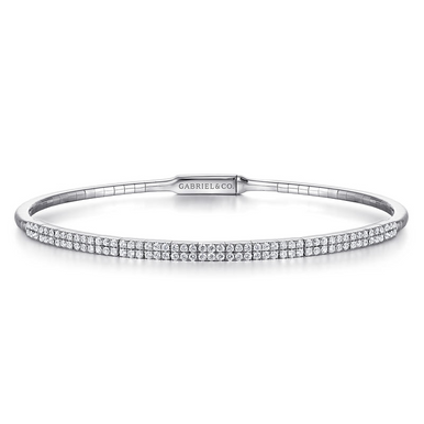 14K Gold Two Row Diamond Bangle