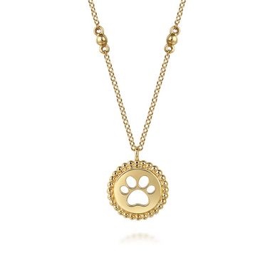 14K Yellow Plain Gold Bujukan Medallion Necklace