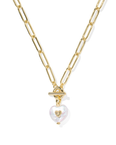 Sasha Gold Heart Link and Chain Necklace