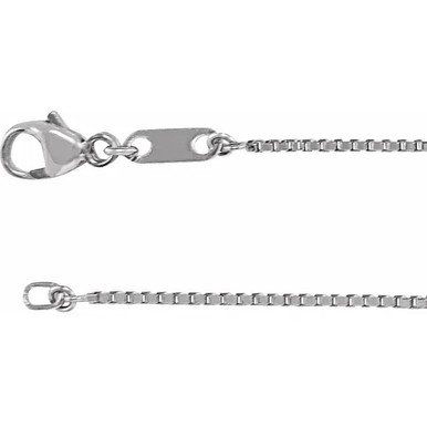 Platinum 1 mm Diamond-Cut Box Chain