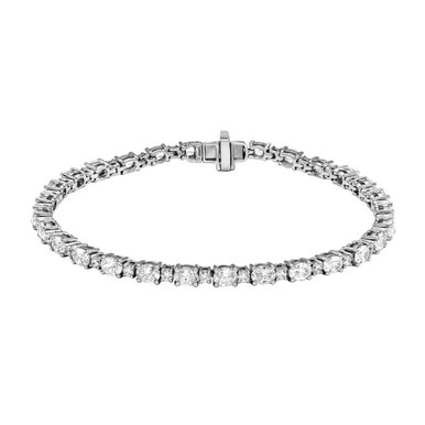 14K Oval and Round Lab-Grown Diamond Tennis Bracelet (5 1/2 TCW)