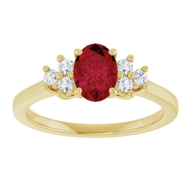 Gemstone & 1/6 CTW Lab-Grown Diamond Ring