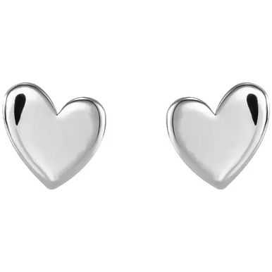 14K Asymmetric Heart Studs