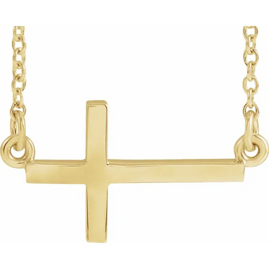 Sideways Cross Pendant Necklace