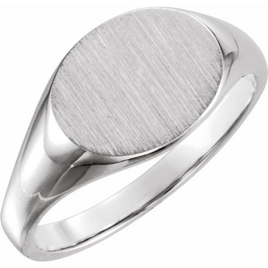 Brushed Oval Signet Ring
