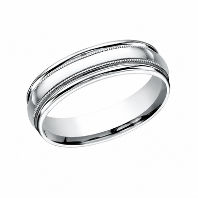 Ben 6mm High Polished Milgrain Edge Men's Wedding Band