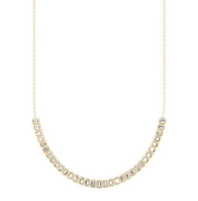 14K Bezel Emerald Half Tennis Necklace (5 TCW)