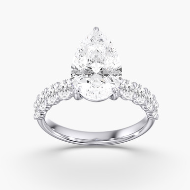 4.00ct Pear Lab Grown Diamond Accented Preset Engagement Ring