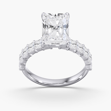 4.00ct Radiant Lab Grown Diamond Accented Preset Engagement Ring
