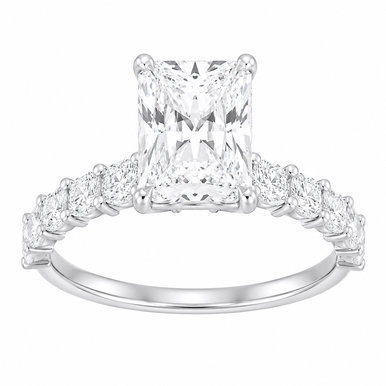 4.00ct Radiant Lab Grown Diamond Accented Preset Engagement Ring