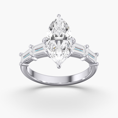 3.00ct Marquise Lab Grown Diamond Accented Preset Engagement Ring