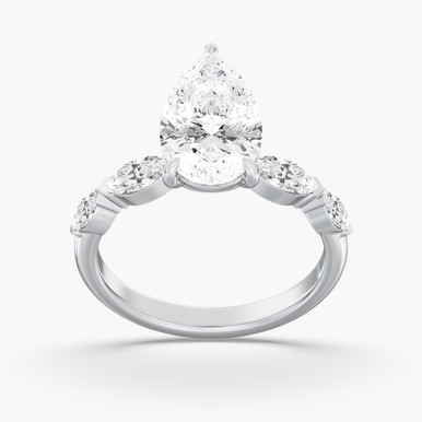 3.00ct Pear Lab Grown Diamond Accented Preset Engagement Ring