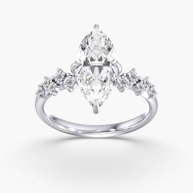 3.00ct Marquise Lab Grown Diamond Accented Preset Engagement Ring