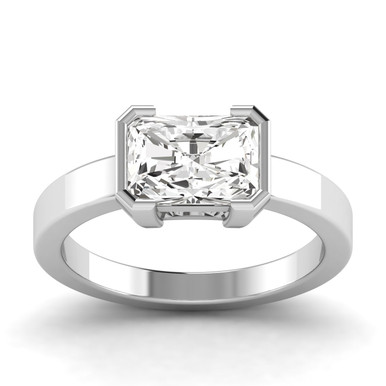 2.00ct Radiant Lab Grown Diamond East West Preset Engagement Ring