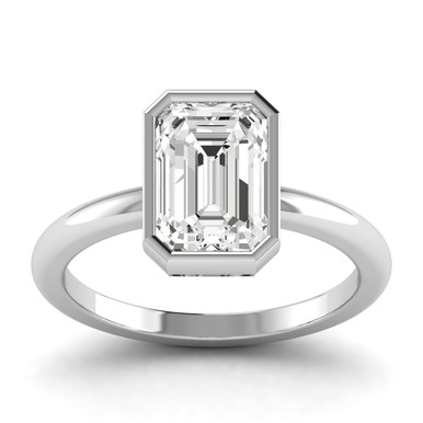 3.00ct Emerald Lab Grown Diamond Bezel Set Preset Engagement Ring