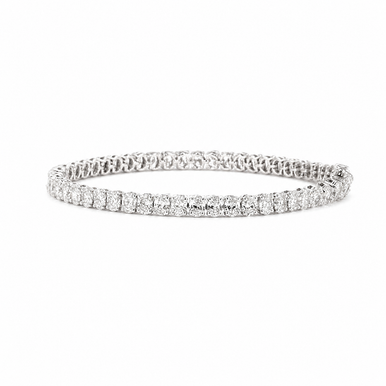 14K Gold North South Oval Diamond Tennis Bracelet