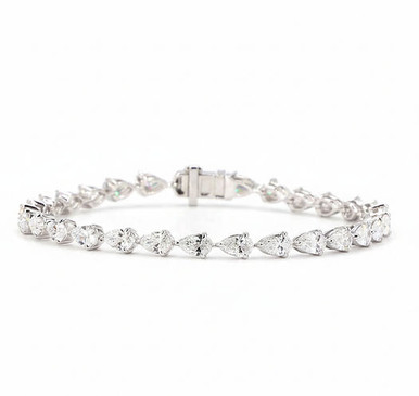 14K Gold Pear East West Diamond Tennis Bracelet