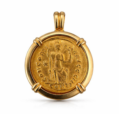 18K Gold Roman Coin Pendant – Concordia Design