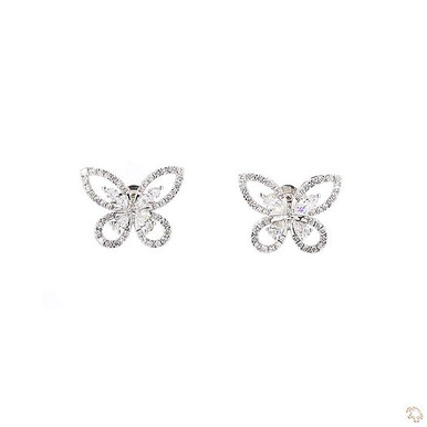 Butterfly Halo Stud Earrings