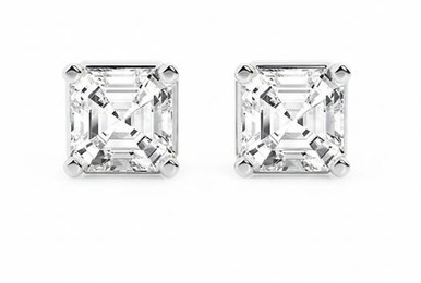 Asscher Stud Earrings