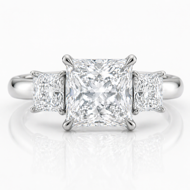 Three Stone Lab Grown Diamonds Preset Engagement Ring