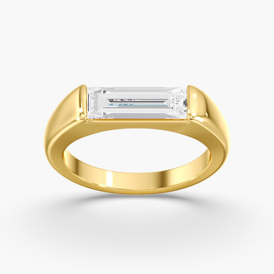 Baguette Half Bezel Pinky Ring