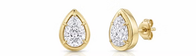 Pear Lab Grown Diamond Stud Earrings 14k Gold (2 TCW)