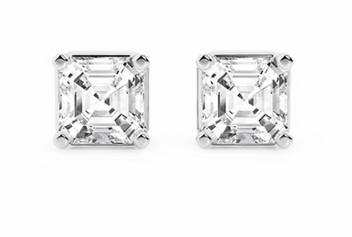 Asscher Lab Grown Diamond Stud Earrings (4 TCW)