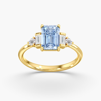 Vivid Blue Fancy Lab-Grown Diamond 5 Stone Ring