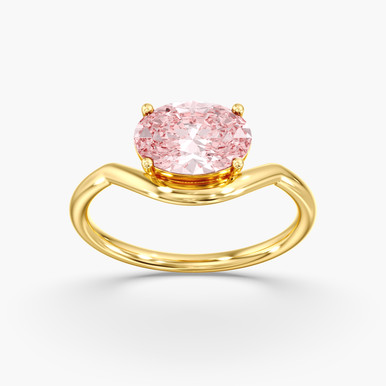 Intense Pink & Blue Fancy Lab-Grown Color Diamond Ring