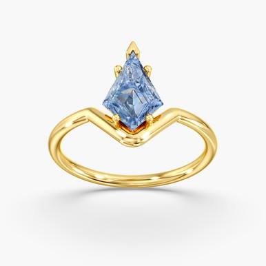 Fancy Blue Lab-Grown Kite Diamond Ring