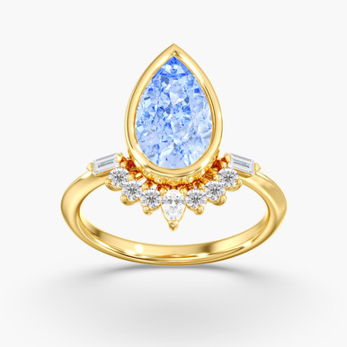 Vivid Blue Fancy Lab-Grown Diamond Ring