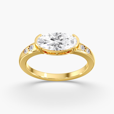 Moval Half Bezel Engagement Ring
