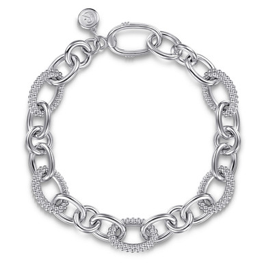 925 Sterling Silver Bujukan Link Chain Bracelet