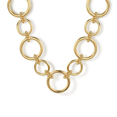 14K Yellow Gold Circle Link Chain Necklace