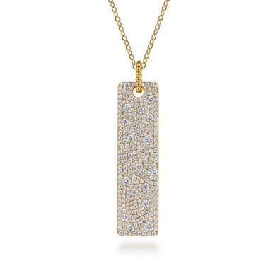 14K Yellow Gold Bujukan Diamond Bar Necklace