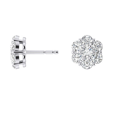 Flower Cluster Lab Grown Diamond Earrings