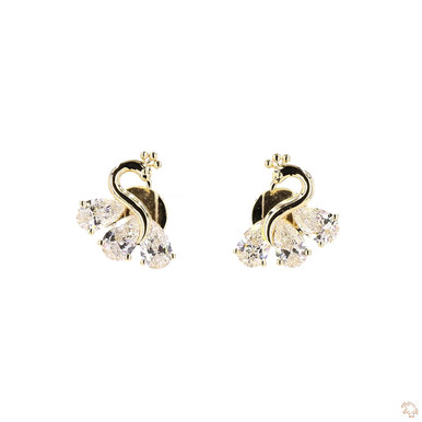 Peacock Pear Lab Grown Diamond Stud Earrings