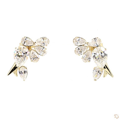 Pear Cluster Lab Grown Diamond Earrings