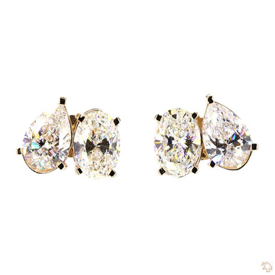 Oval & Pear Toi et Moi Lab Grown Diamond Earrings
