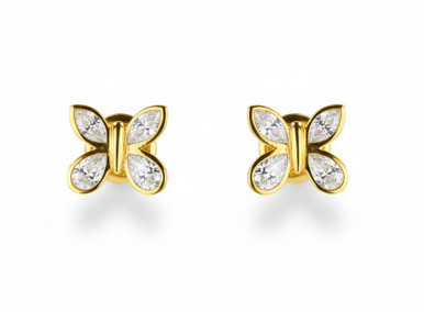 Bezel Butterfly Lab Grown Diamond Earrings
