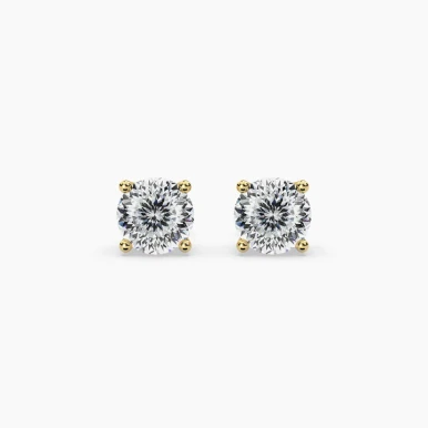 Portuguese Cut Lab Grown Diamond Stud Earrings