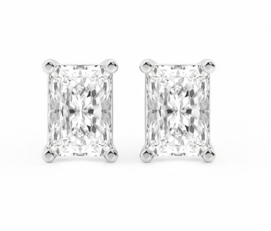 Radiant Cut Lab Grown Diamond Stud Earrings