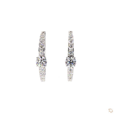 Graduating Round Lab Grown Diamond Hoop Earrings