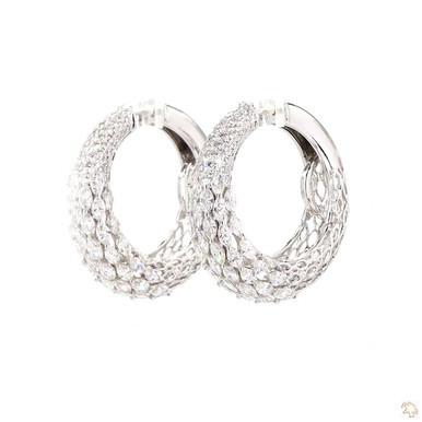 Cluster Round Marquise Lab Grown Diamond Hoop Earrings