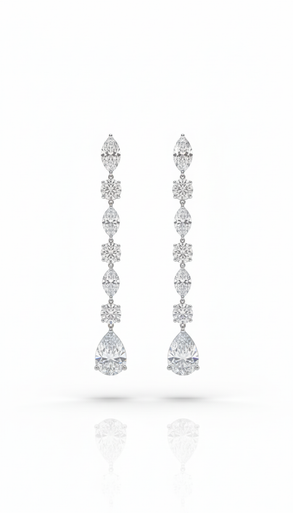 Multi-Shape Pear Lab Grown Diamond Drop Earrings
